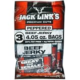 Jack Link's Beef Jerky, Peppered, 4.05-Ounce Bags (Pack of 3)