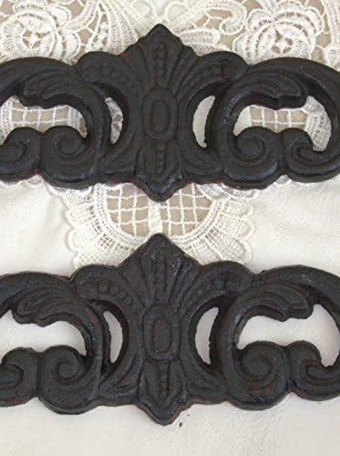 Scroll Cast Iron Picture Topper ~ Set of 2 ~ Black