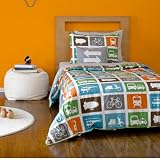 Transportation Multi Twin Duvet Set