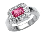 1.30 cts Genuine Pink Sapphire Ring - 14kt White or Yellow Gold LIFETIME WARRANTEE