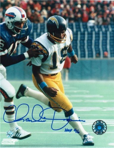 Charlie Joiner Autographed/Hand Signed San Diego Chargers 8x10 Photo Inscribed ''HOF 96''