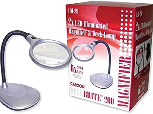 Flexible and Inexpensive Deskbrite-200 Lighted Magnifying LED Lamp with Large Acrylic Lens