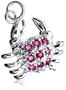 Sterling Silver Ruby Crab Charm