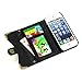 GoodPro PU Leather Wallet Flip Cover with Screen Protector, Stylus and Cleaning Cloth for iPhone 5, 5s - Black