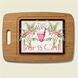 Large Cutting Board ~ Flamingo Lounge ~ made of bamboo with poly surface ~ code 144