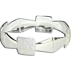 Fashion Costume Jewelry India Rodium Plated Bangle BraceletsBracelets 2.5 inches