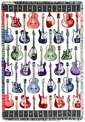 Guitars Guitar Strummin Fender Gibson Cotton Throw Blanket