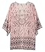 Akery Women's Beach Cover Up Tunic Chiffon Geometry Print Kimono Cardigan (S)