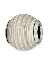 Sterling Silver Reflections Grey Laser Cut Bead