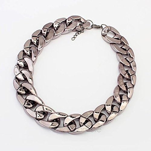 Etiger® Women's Fashion Design Simple European Style Wide Chain Necklace Braided Chain Necklace Choker (Black)