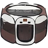 Parkland Pet Portable Foldable Playpen Exercise Kennel Dogs Cats Indoor/outdoor Removable Mesh Shade Cover