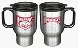 Arkansas Razorbacks 16 oz. Stainless Steel Travel Mug ( Set of Two ) - B0002BTX0U