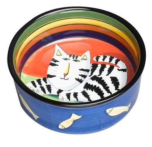 Henriksen Imports Mary Naylor Black and White Cat Cat Dish
