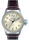 Image of Nautica Men's Brushed Stainless Steel case Brown Leather Strap Watch