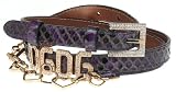 Dolce & Gabbana Women's Python Belt with Rhinestone and Gold Buckle