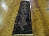 IMAGE OF 1'10 x 8'0 Navy Blue Persian Hand Knotted Wool Bidjar Runner Rug