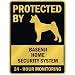 PROTECTED BY " BASENJI HOME SECURITY SYSTEM " PARKING SIGN DOG