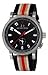 Burberry Men's BU7680 Check Engraved Black Dual Time Zone Stripe Strap Watch