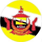 58mm Round Badge Style Fridge Magnet Brunei Flag