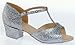 114C Silvermist Girls' Sandal with a 1.5" Cuban Heel in Silver Sparkle (sizes Girls' 1 - Women's 8)