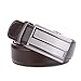 Vbiger Men's Leather Belt Sliding Buckle 35mm Ratchet Belt Black (42