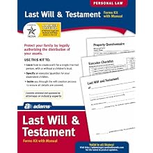 Adams Last Will and Testament Kit,  8.88 x 11.69 Inch, White (K307)