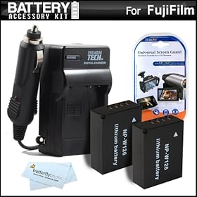 Digital Cameras Sales 2013 : 2 Pack Battery And Charger Kit For Fuji Fujifilm FinePix HS30EXR, X-Pro1, X-Pro 1, HS33EXR, X-E1 Digital Camera Includes 2 Extended Replacement (1500Mah) NP-W126 Batteries + Ac/Dc Rapid Travel Charger + LCD Screen Protectors + MicroFiber Cleaning Cloth Sale