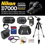 Nikon D7000 16.2MP CMOS Digital SLR DX Format with VR Lenses and Accessory Kit