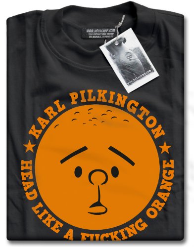HotScamp Premium Karl Orange Head Pilkington Mens Black T-Shirt