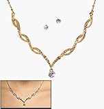 Avon Crystal Drop Necklace Gift Set Silvertone