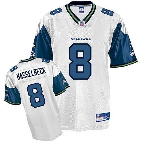Matt Hasselbeck Jersey: Reebok White Replica #8 Seattle Seahawks Jersey - XX-Large
