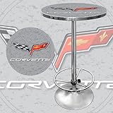 Trademark Global GM2000S-C6-COR, Corvette C6 Pub Table - Silver