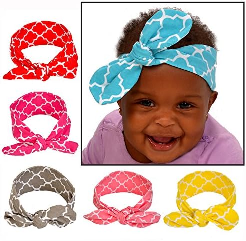 Baby Infant Girl &amp; Kids Knot Fashion Hairband Set With 6 Stretchy, Soft Headbands for Infants, Toddler Girls &amp; Older Girls - Fits 3 Months to 5 Years