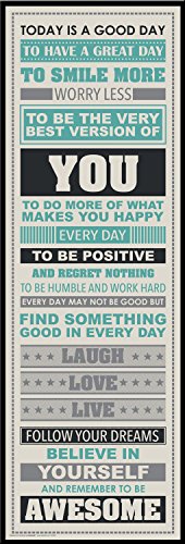 Be Awesome Inspirational Motivational Happiness Quotes Decorative Poster Print, 12×36 Framed