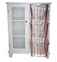 Citadel Combination Bath Storage Cabinet with Three Wire Bins, White