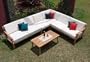 New Luxurious 5 Piece Teak Sectional Sofa Set - 2 Sofas(Left & Right), 1 Lounge Armless Chair, 1 Corner Piece & 1 Coffee Table [GVz]