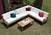 New Luxurious 5 Piece Teak Sectional Sofa Set - 2 Sofas(Left & Right), 1 Lounge Armless Chair, 1 Corner Piece & 1 Coffee Table.