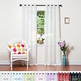 White Crushed Voile Sheer Grommet Top Curtain 108