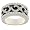 Sterling Silver Cubic Zirconia and Black Enamel Ring by Charles Winston, Size 7