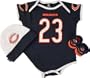 Devin Hester Reebok Newborn 6-9 mos. Bodysuit, Booties & Cap Chicago Bears Set