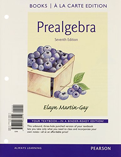 prealgebra books a la carte edition plus new mymathlab with pearson etext access card package 7th edition