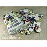 Late Harvest Grape - Wine Kitchen Linen Set includes TWO Kitchen Towels, One Pot Holder, and One Oven Mitt