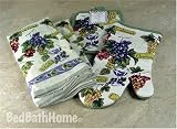 Late Harvest Grape - Wine Kitchen Linen Set includes TWO Kitchen Towels, One Pot Holder, and One Oven Mitt