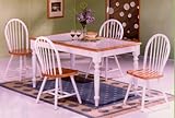 BEAUTIFUL WHITE TILE TOP TABLE W. 4 WINDSOR CHAIRS