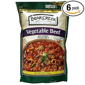 Bear Creek Country Kitchens Vegetable Beef Soup Mix, 9.0 Ounce Bags (Pack of 6) by Bear Creek