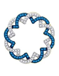 0.33CT BLUE DIAMOND CRICLE PENDANT