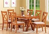 51DEbqIdd4L. SL160  7pc Casual Dining Table & Chairs Set Maple Finish
