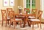 7pc Casual Dining Table & Chairs Set Maple Finish