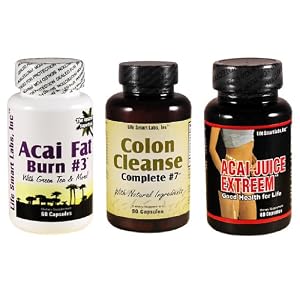 3 Combo High Potency ACAI Juice Extreem - Natural Nutrition, Energy and also used for Weight Loss Detox Diet , ACAI Fat Burn #3 and Colon Cleanse Complete #7