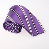 Purple Stripes Woven Silk Tie Gift Box Set dark violet discount gifts T8217